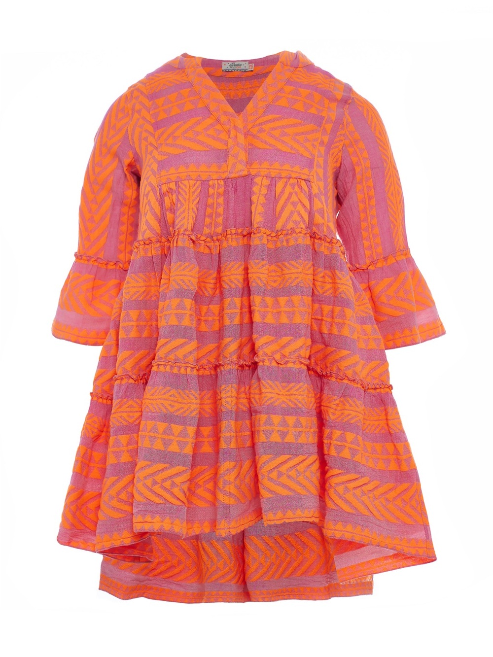 DEVOTION TWINS NEON ORANGE/FUSHIA ELLA SHORT DRESS Size S